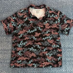 * SOLD* Under Armour Black Floral Polo Shirt